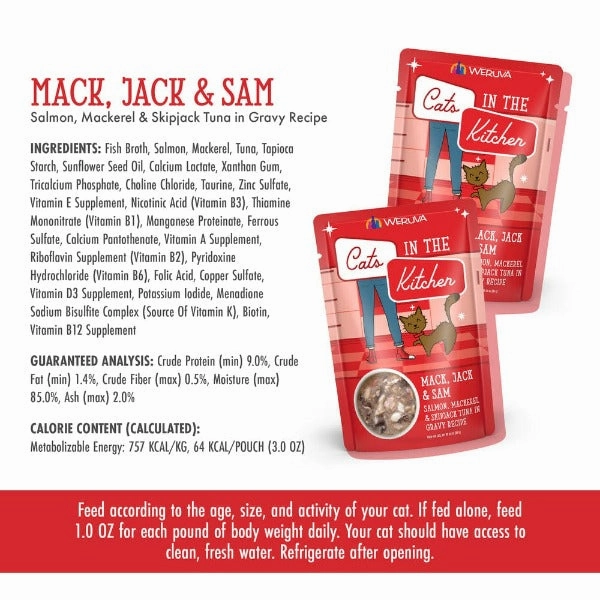 Cats in the Kitchen Mack, Jack & Sam Pouch Cat Food
