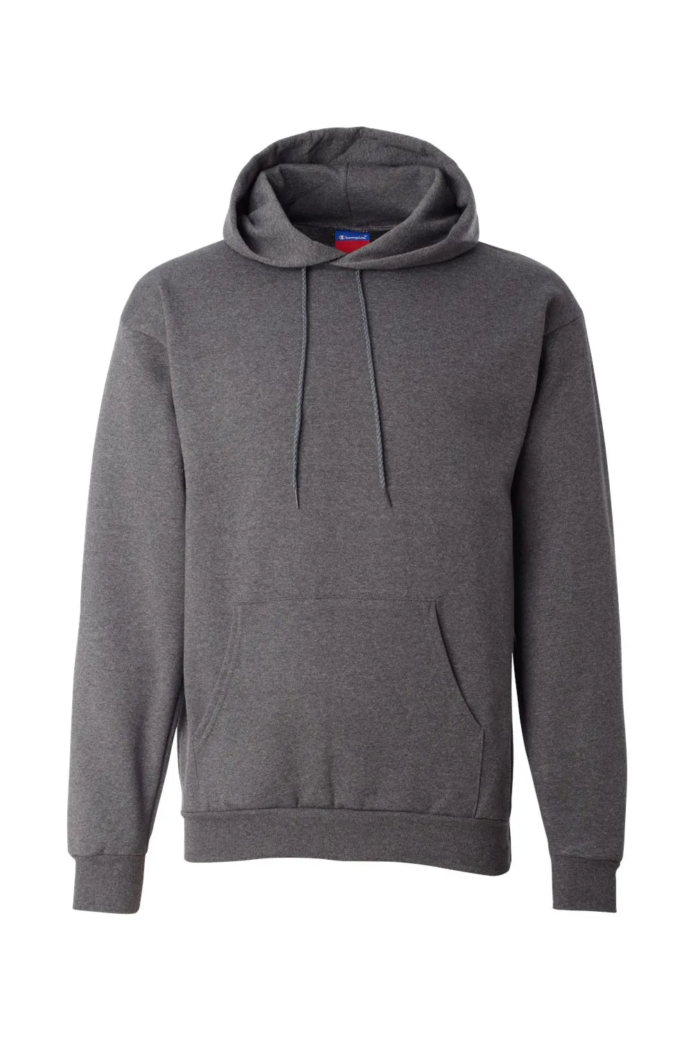 Champion Mens Double Dry Eco Moisture Wicking Fleece Hooded Sweatshirt Hoodie w/ Pouch Pocket - Heather Charcoal Grey