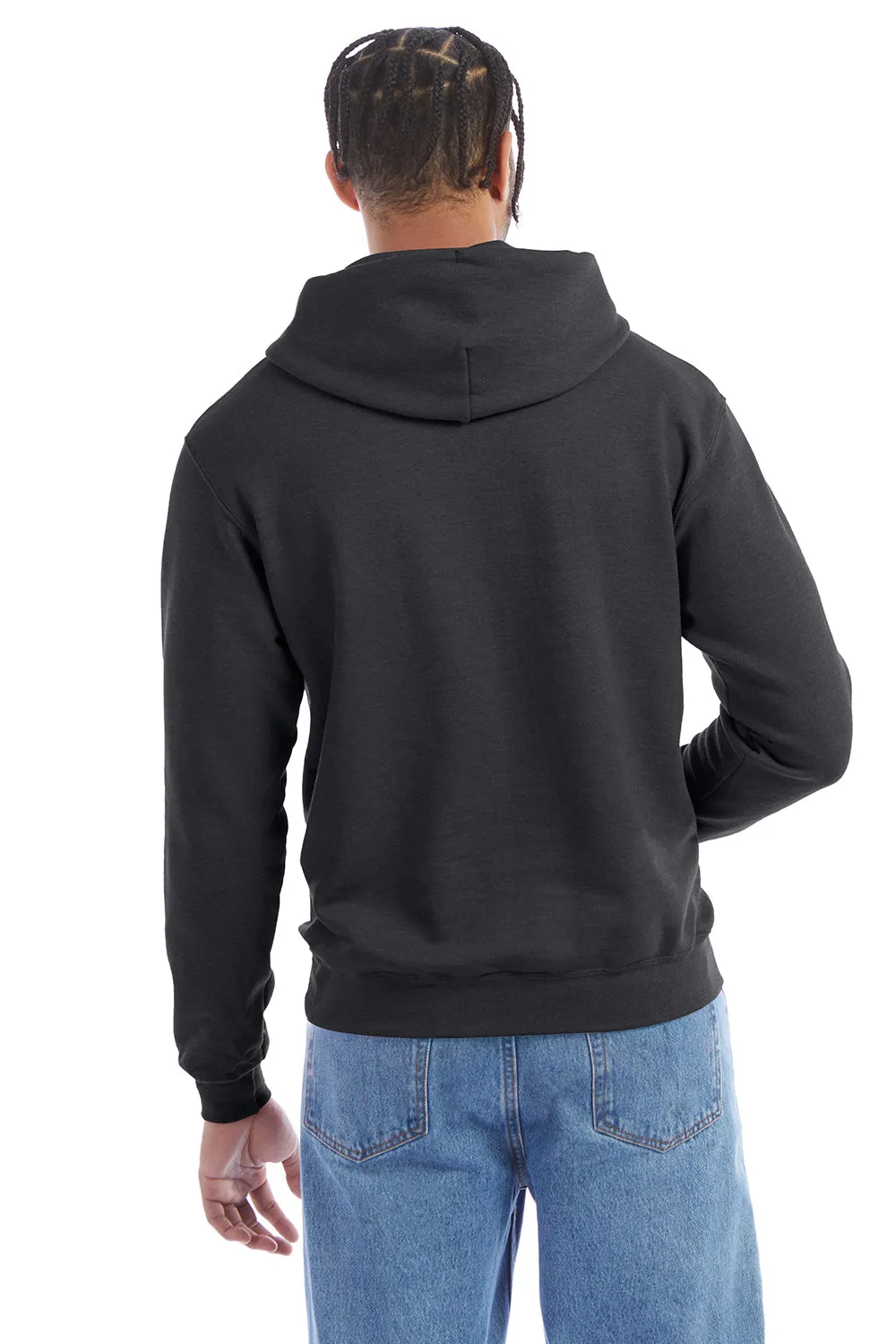 Champion Mens Double Dry Eco Moisture Wicking Fleece Hooded Sweatshirt Hoodie w/ Pouch Pocket - Heather Charcoal Grey