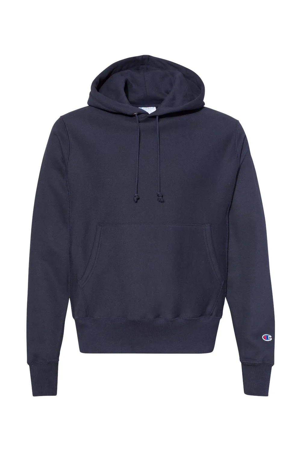Champion Mens Shrink Resistant Hooded Sweatshirt Hoodie w/ Pouch Pocket - Navy Blue