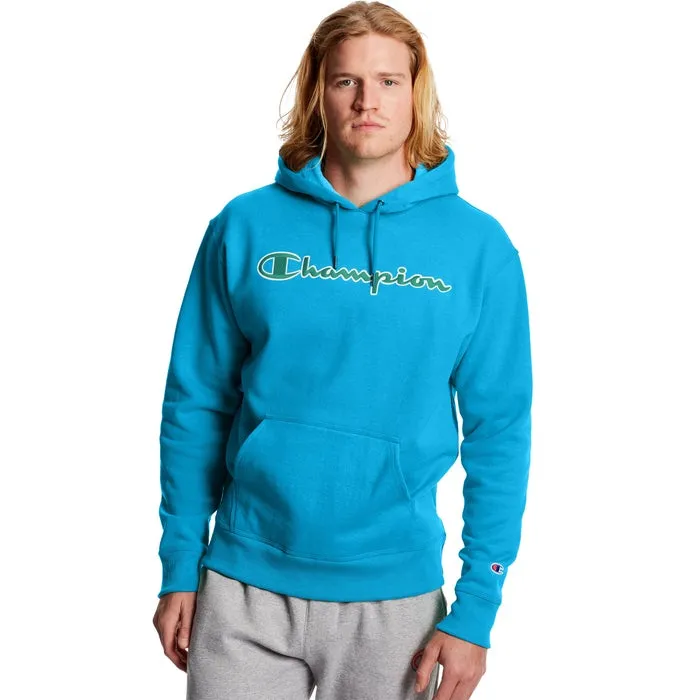 Champion Powerblend Hoodie, Satin Stitch Logo