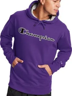 Champion Powerblend Hoodie, Satin Stitch Logo