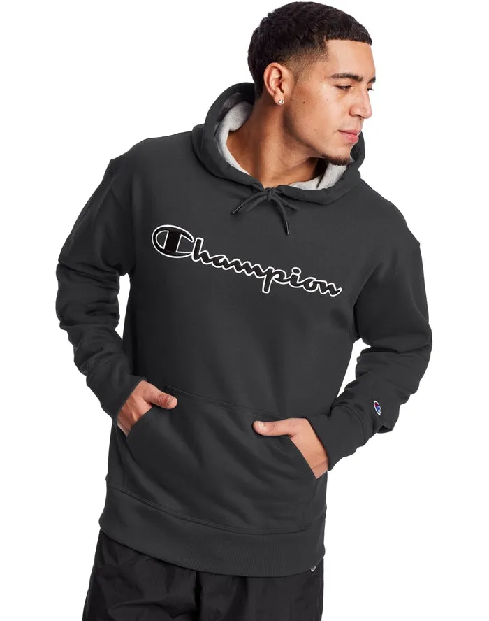 Champion Powerblend Hoodie, Satin Stitch Logo