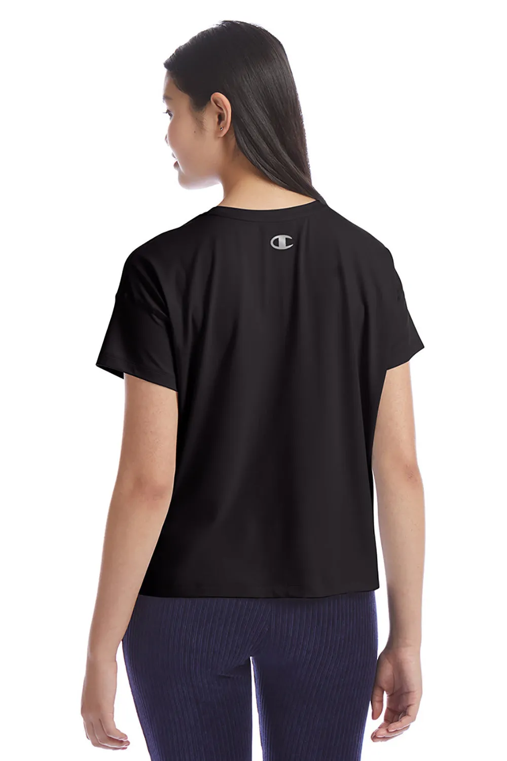 Champion Womens Sport Soft Touch Short Sleeve Crewneck T-Shirt - Black