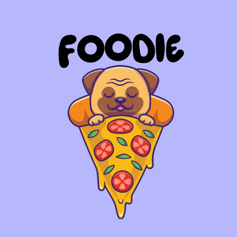 Cheeku Foodie Graphic Cotton T Shirt for Dogs and Cats (Lavender)