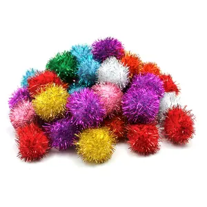 Chenille Kraft Glitter Poms - 1.5 Inches catnip toys, feather wand toy