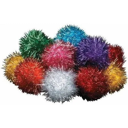 Chenille Kraft Glitter Poms - 2 Inches catnip toys, feather wand toy