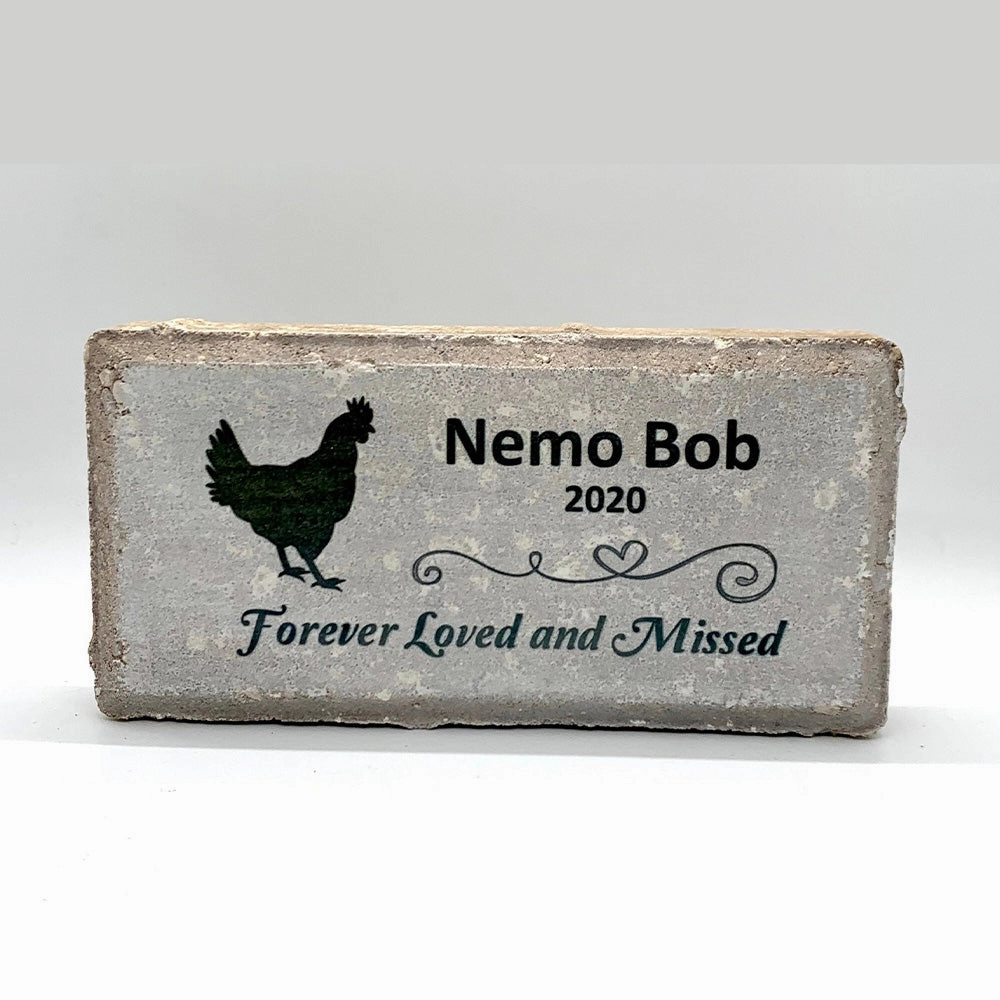 Chicken Memorial Stone - "Forever Loved and Missed"
