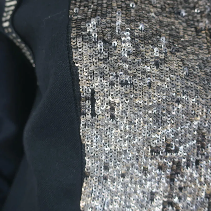 Chloe Two-Tone Sequined Jacket Black & Navy Wool-Cashmere Size 40