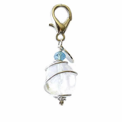 Clear Quartz Healing Dog Collar Charm Pawmulet dog collar charm,pet tag