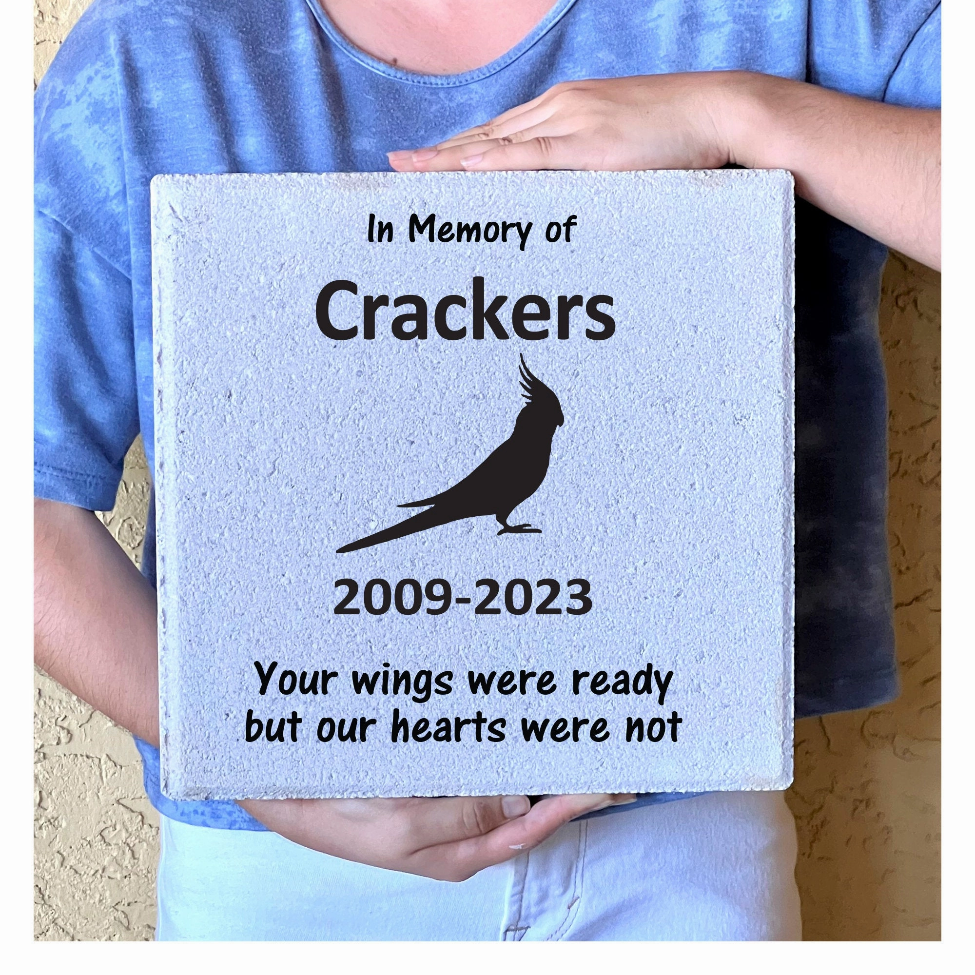 Cockatiel Memorial Stone- 12"x12" Stone