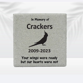 Cockatiel Memorial Stone- 12"x12" Stone show poultry,grooming poultry