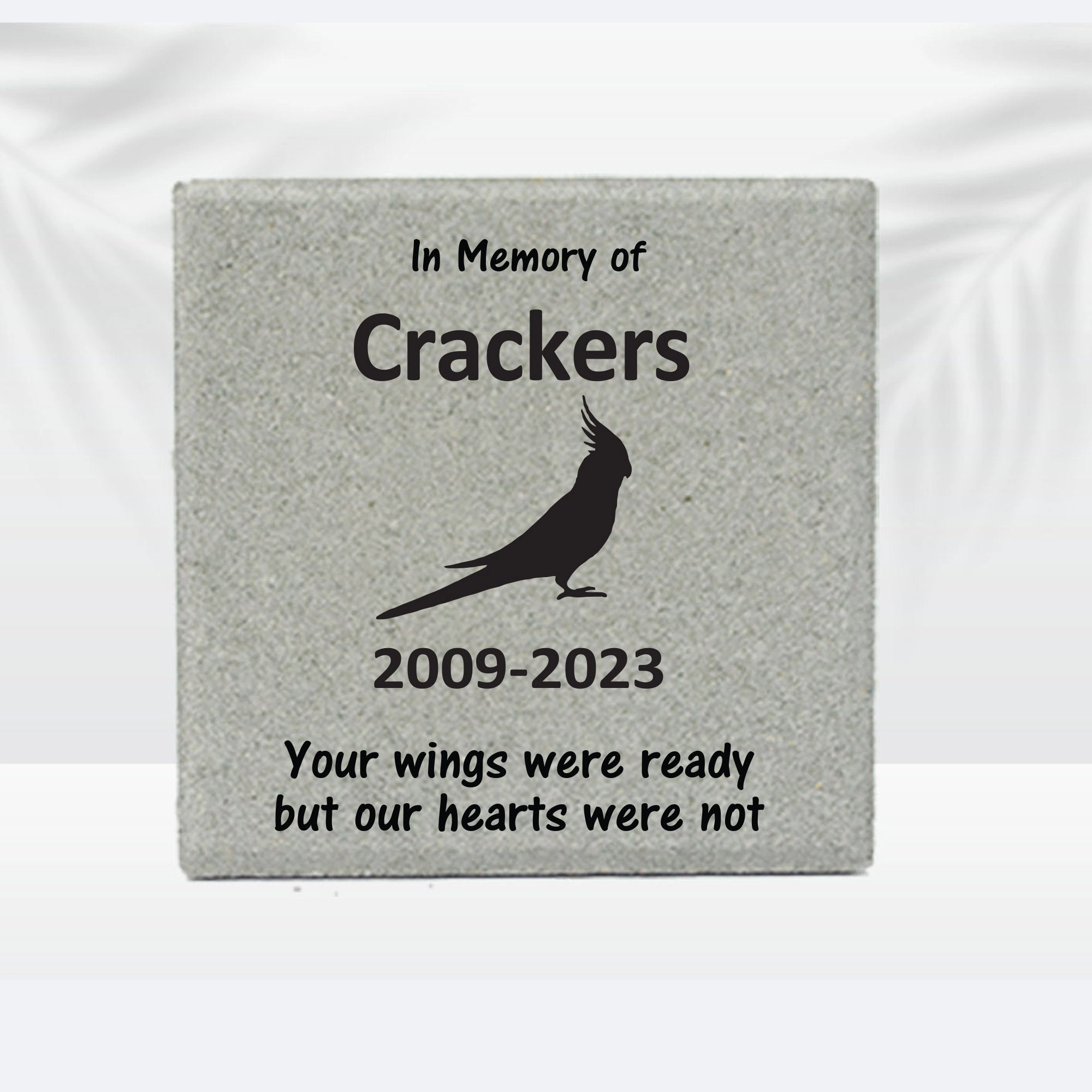 Cockatiel Memorial Stone- 12"x12" Stone show poultry,grooming poultry