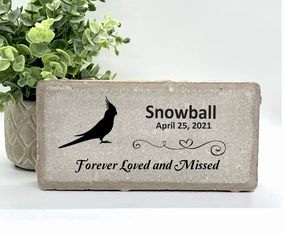 Cockatiel Memorial Stone - Forever Loved and Missed