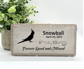 Cockatiel Memorial Stone - Forever Loved and Missed show poultry,grooming poultry
