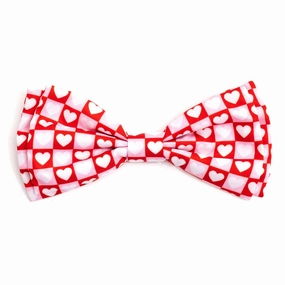 Colorblock Hearts Dog Bow Tie dog collar accessory,collar decor