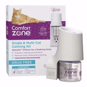 Comfort Zone Single & Multi-Cat Soothing Diffuser Kit calming cat treats, cat anxiety relief