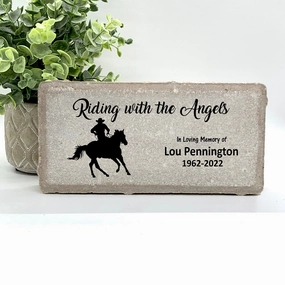 Cowboy Memorial Stone - Riding with the Angels