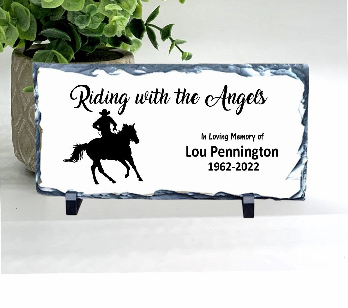 Cowboy Memorial Stone - Riding with the Angels