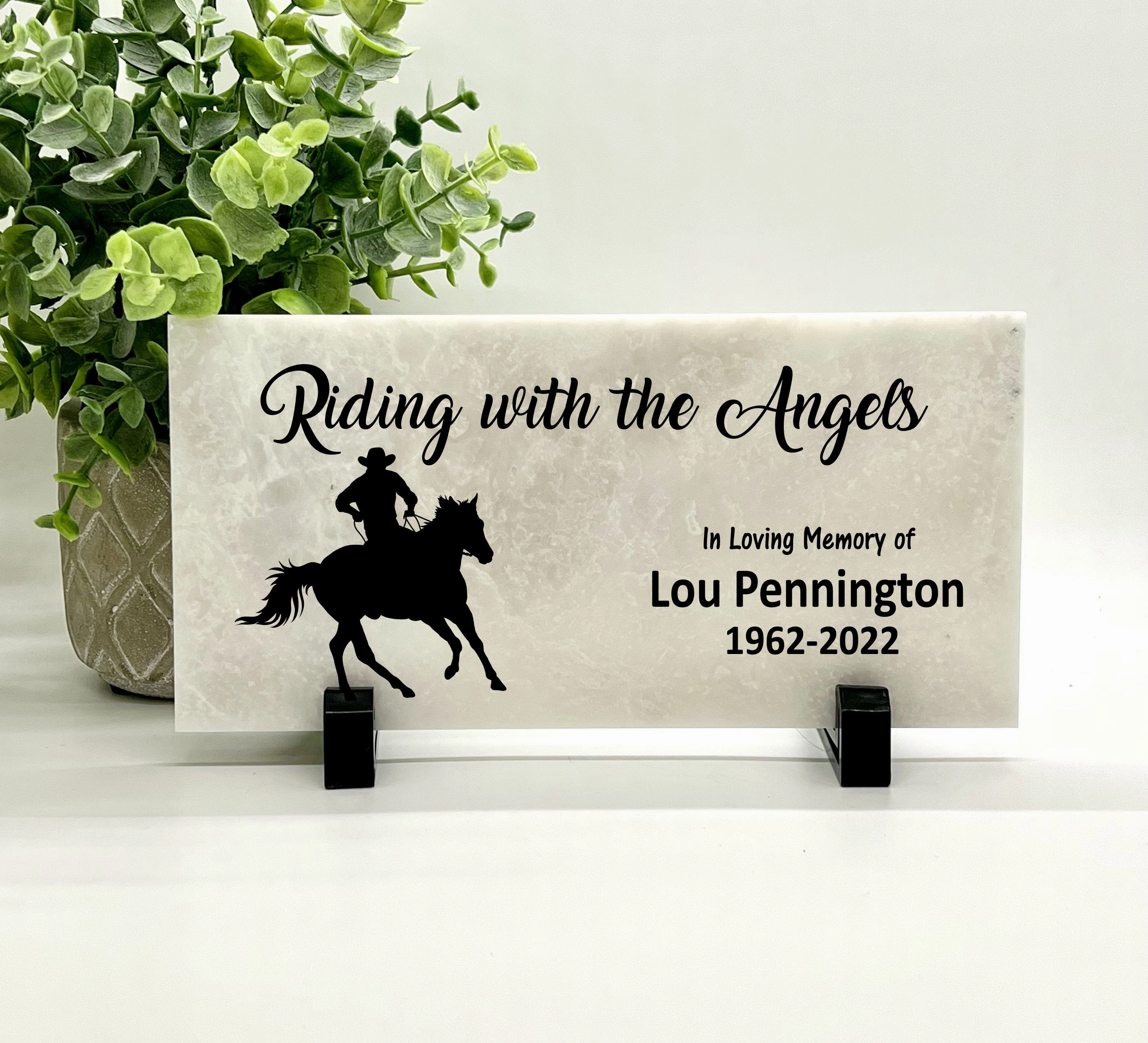 Cowboy Memorial Stone - Riding with the Angels