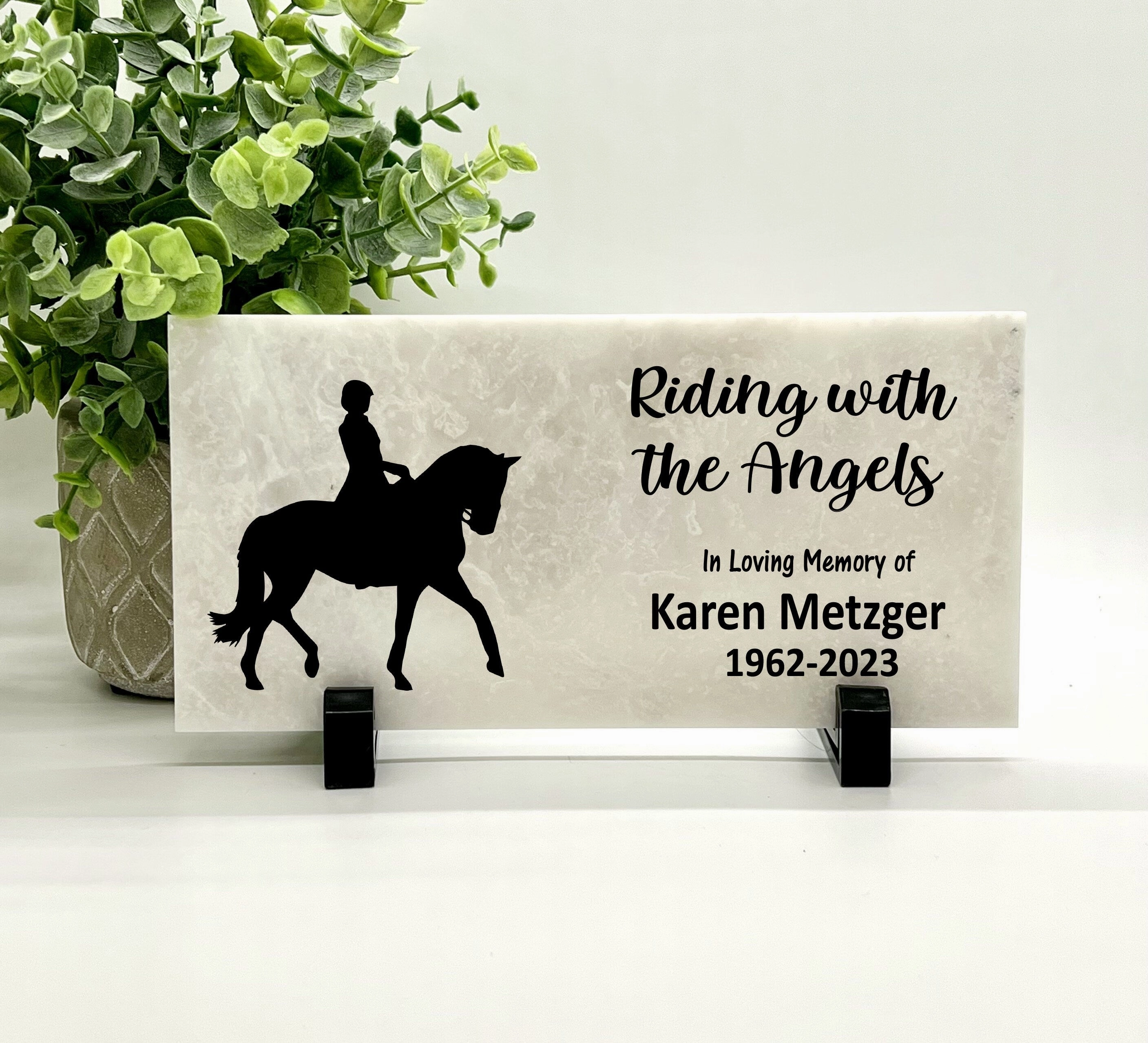 Cowgirl Memorial Stone - Riding with the Angels