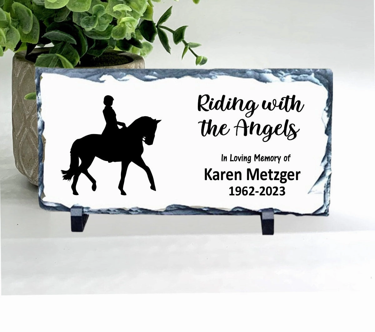 Cowgirl Memorial Stone - Riding with the Angels