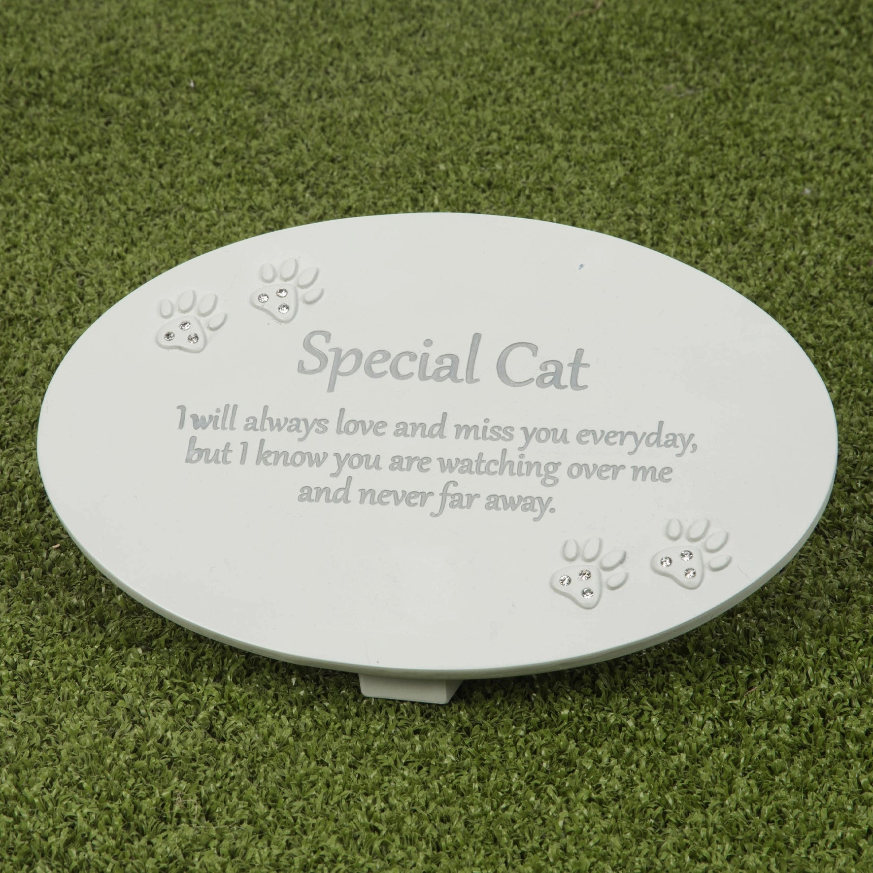 Cream Oval Resin Memorial Plaque - Cat poultry halters,bird leash