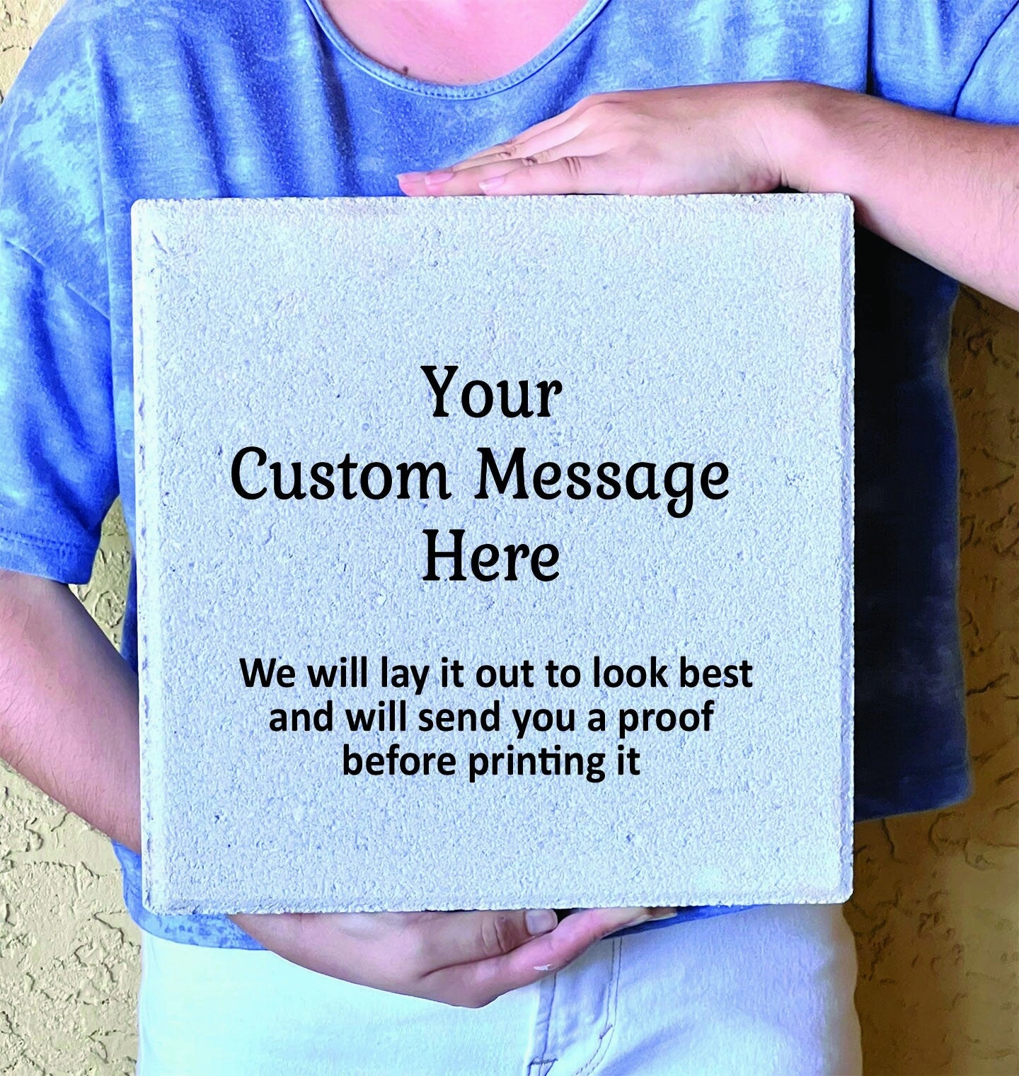 Custom Stone. 12" x12" Stone with your own message, saying or quote printed on it.  Personalized Memorial Gift - Memorial Stone