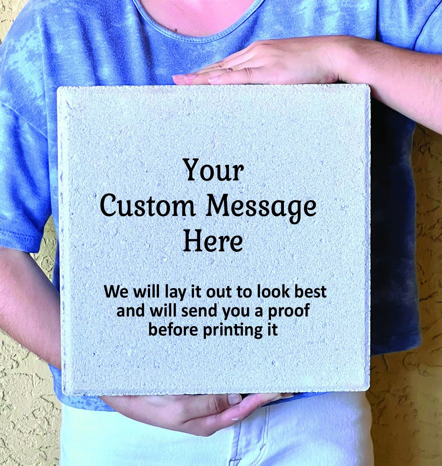 Custom Stone. 12" x12" Stone with your own message, saying or quote printed on it.  Personalized Memorial Gift - Memorial Stone