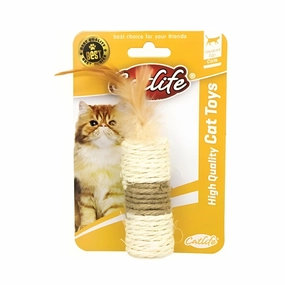 Cylinder w/Feather Toy interactive cat toys,cat play toys
