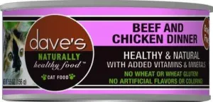 Dave's Naturally Healthy Beef and Chicken Canned Cat Food wet cat food, canned cat food