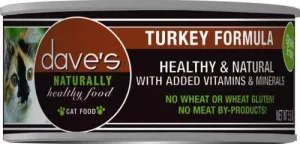 Dave's Naturally Healthy Turkey Formula Canned Cat Food wet cat food, canned cat food