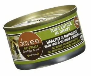Dave's Pet Food Naturally Healthy Grain Free Tuna Entree in Gravy Canned Cat Food wet cat food, canned cat food