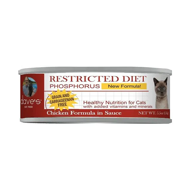 Dave's Pet Food Restricted Diet for Kidneys Low Phosphorus & Low Protein Canned Cat Food wet cat food, canned cat food