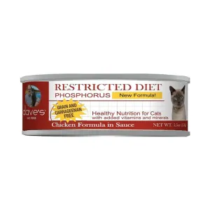 Dave's Pet Food Restricted Diet for Kidneys Low Phosphorus & Low Protein Canned Cat Food wet cat food, canned cat food