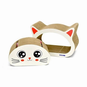 Deku Cat Scratcher Cat Head Face Print 350mm x 254mm x 298mm (CP-008-02) cat collar set,pet leash set