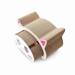 Deku Cat Scratcher Cat Head Face Print 480mm x 250mm x 320mm (CP-411) cat collar set,pet leash set