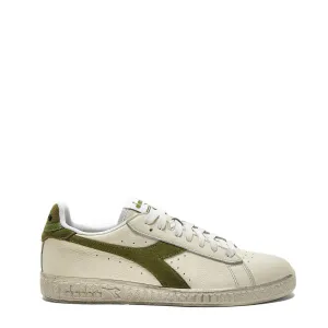 Diadora Womens Game L Low Waxed Suede Pop White / Fern Shoes Diadora