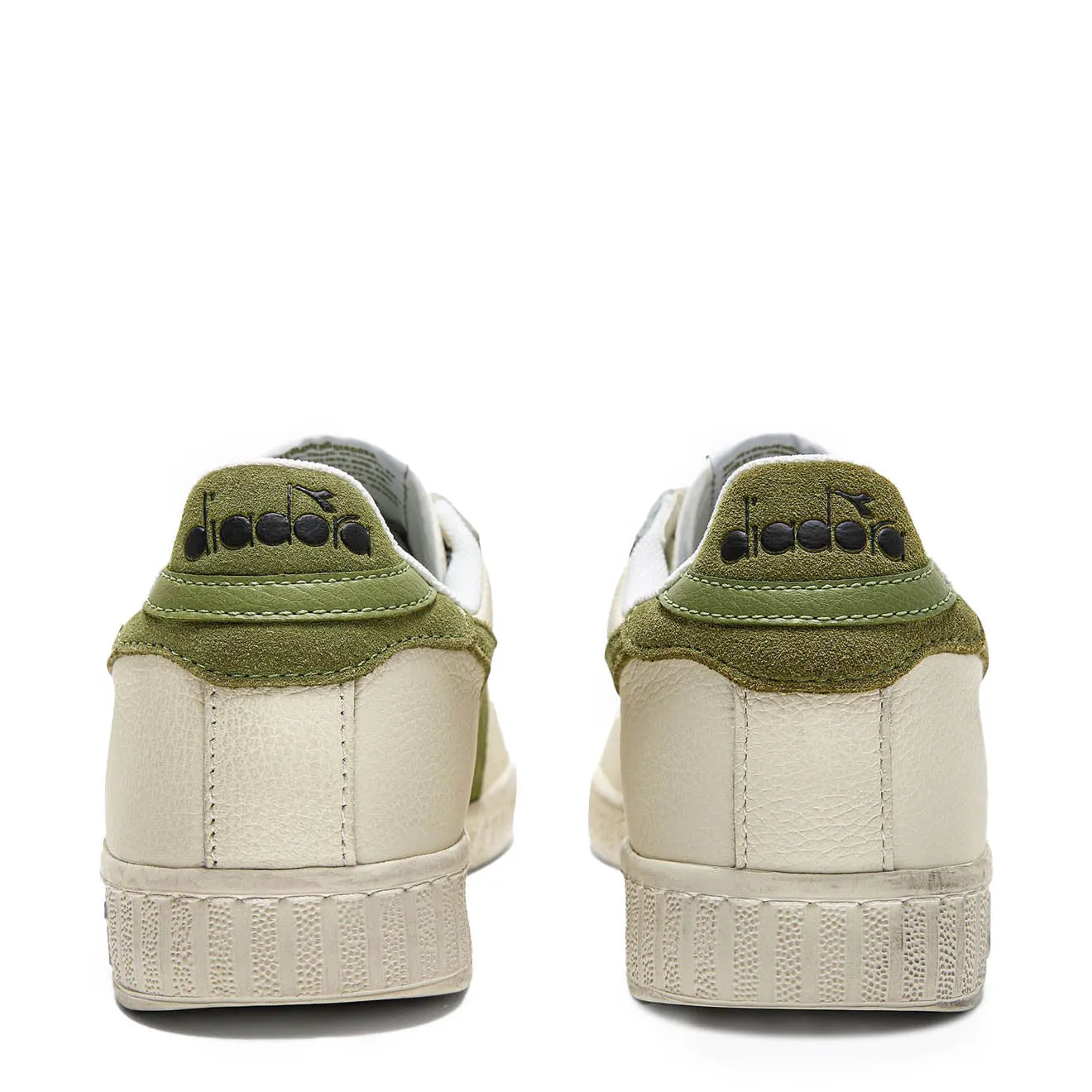 Diadora Womens Game L Low Waxed Suede Pop White / Fern Shoes Diadora