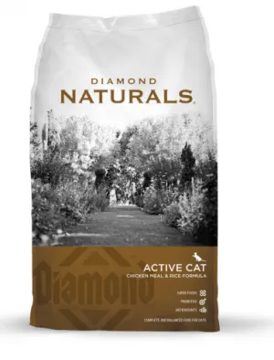 Diamond Naturals Active Cat Chicken Meal & Rice Formula Dry Cat Food indoor dry cat food, healthy cat kibble