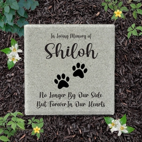 Dog / Cat Memorial Stone- Personalized Pet Memorial Gift - 12"x12" Stone