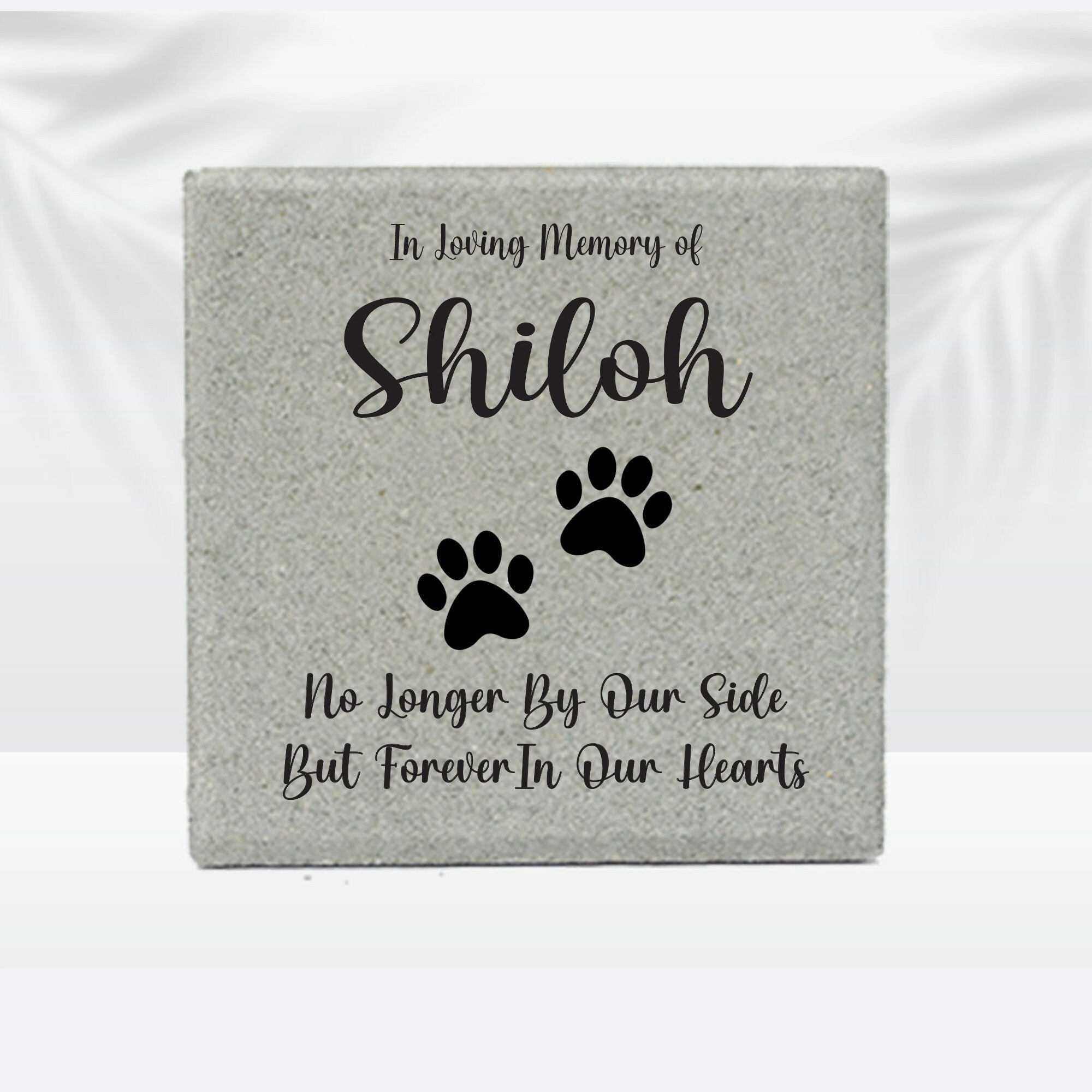 Dog / Cat Memorial Stone- Personalized Pet Memorial Gift - 12"x12" Stone