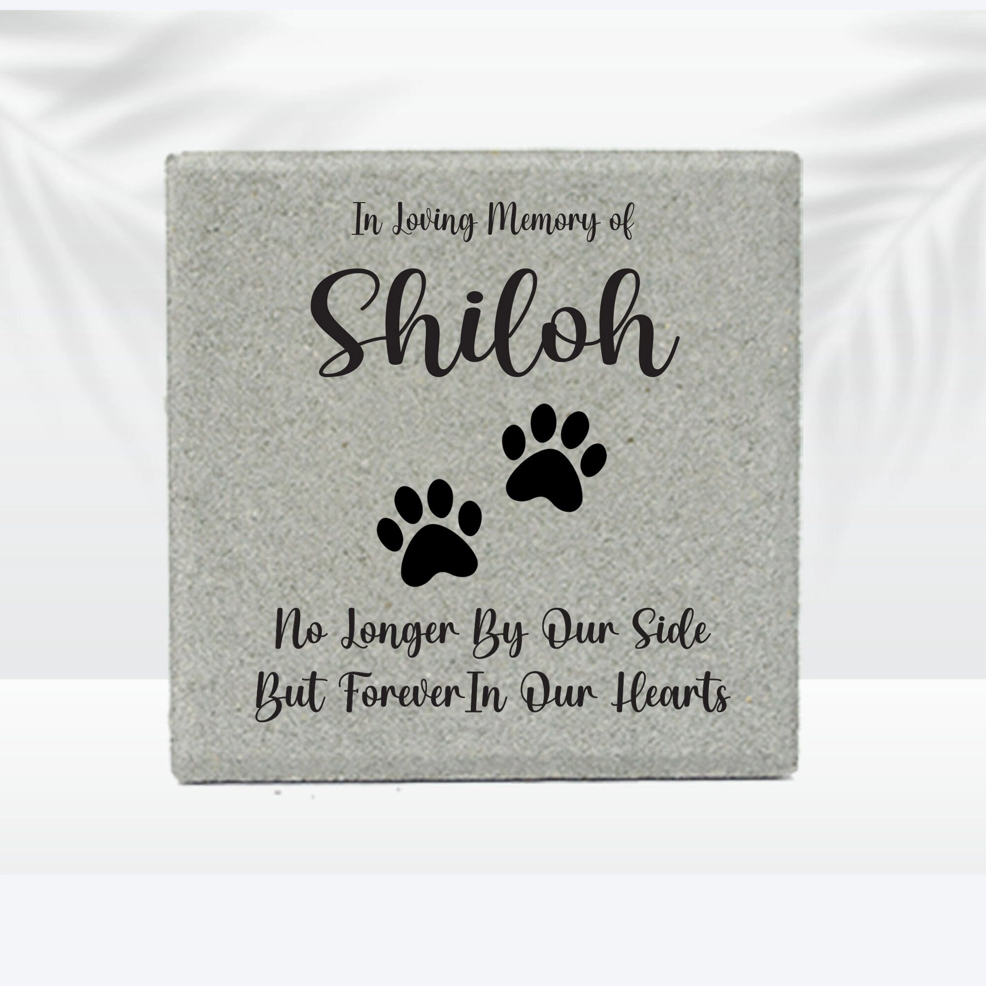 Dog / Cat Memorial Stone- Personalized Pet Memorial Gift - 12"x12" Stone
