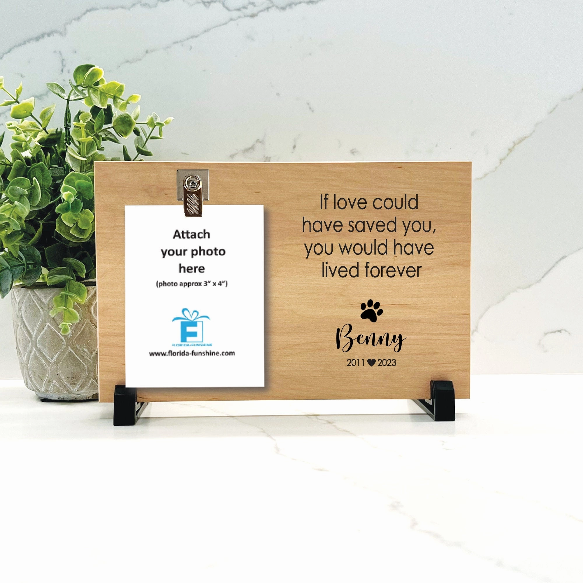 DOG MEMORIAL GIFT FRAME - "If love could have saved you, you would have lived forever"