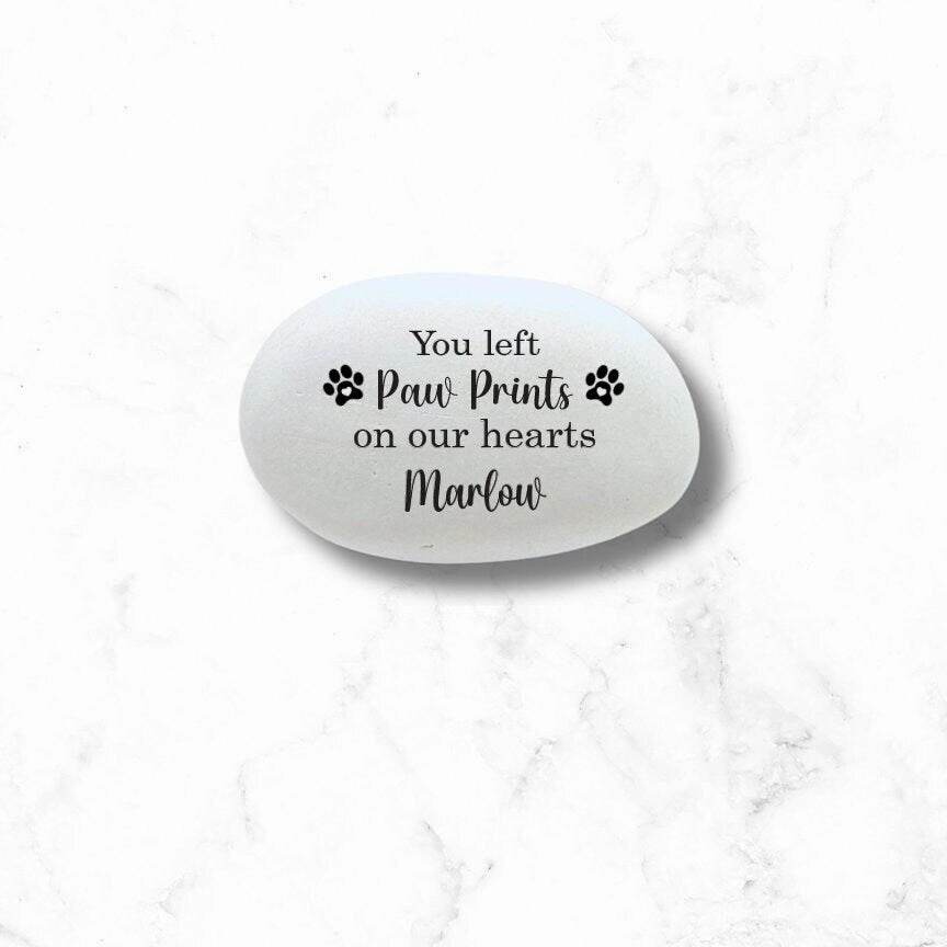 Dog Memorial Stone - You Left Paw Prints on our hearts