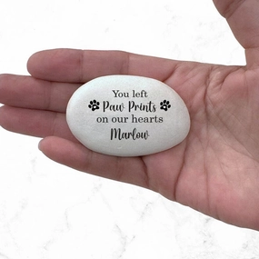 Dog Memorial Stone - You Left Paw Prints on our hearts