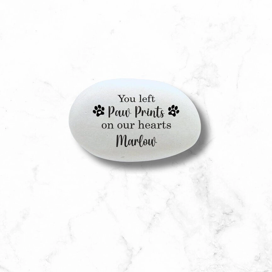 Dog Memorial Stone - You Left Paw Prints on our hearts