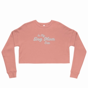 Dog Mom Era embroidered crop sweatshirt seasonal cat wear,holiday pet clothes