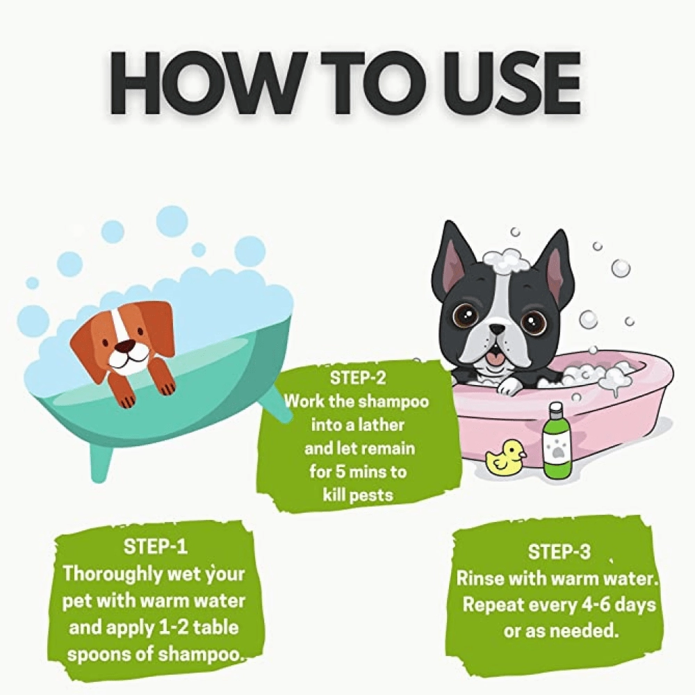 DOGZ & DUDEZ Natural Neem Anti Tick and Flea Shampoo for Dogs and Cats