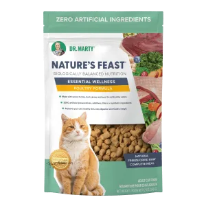 DR. MARTY Natures Feast Essential Wellness Poultry Freeze Dried Raw Cat Food freeze dried cat food, raw cat food